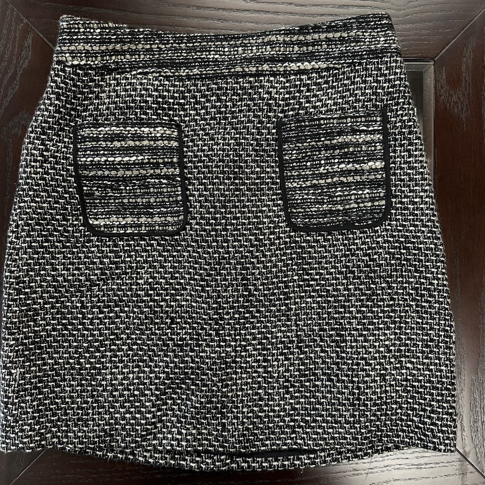 *LOFT* Black x Tan Tweed Formal Skirt Size 2